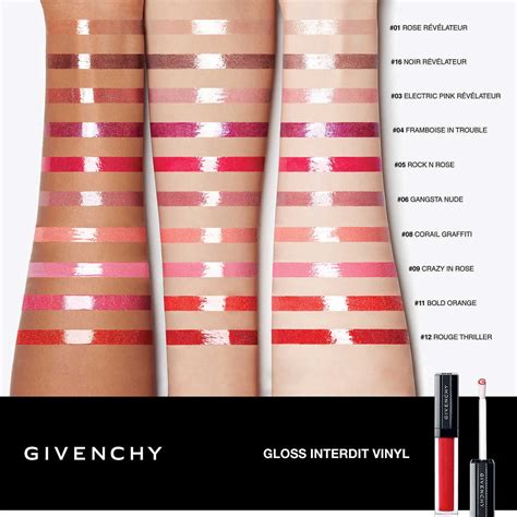 givenchy rouge noir revelateur|givenchy gloss interdit vinyl swatches.